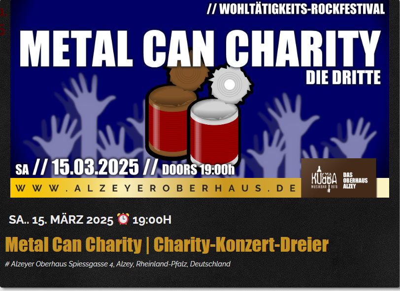 Du betrachtest gerade 3. Metal Can Charity im Oberhaus
