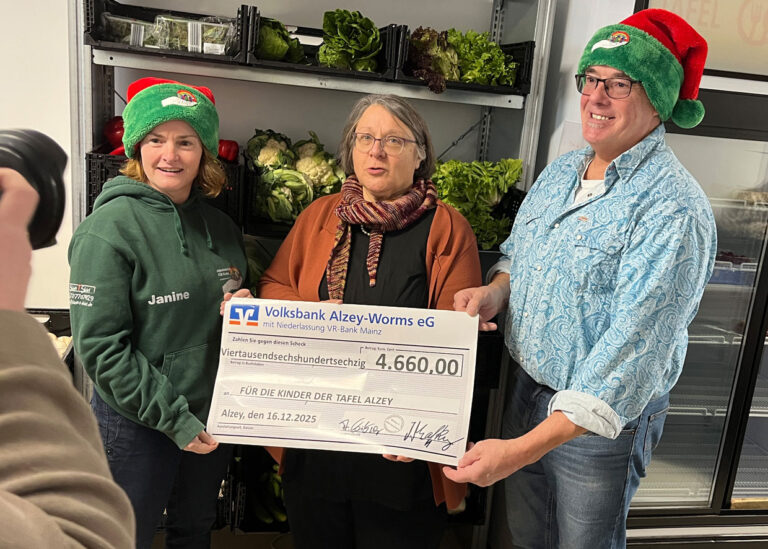Mehr über den Artikel erfahren Aktionsbündnis FÜR Kinder in Deutschland e.V. spendet 4.660 Euro in Form von Drogeriegutscheinen an die Tafel Alzey – 466 Kinder im Fokus