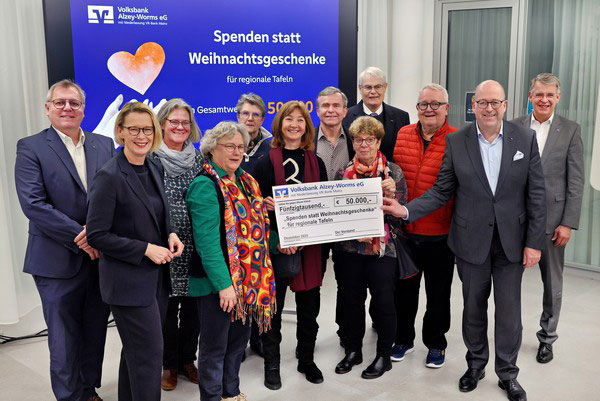 Mehr über den Artikel erfahren Volksbank Alzey-Worms spendet erneut 50.000 Euro an regionale Tafeln