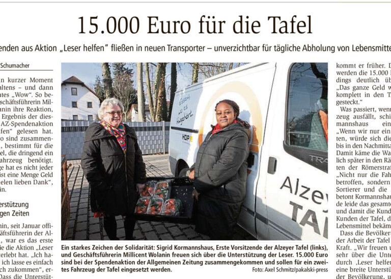 Mehr über den Artikel erfahren Aktion „Leser helfen“ der Allgemeinen Zeitung endet