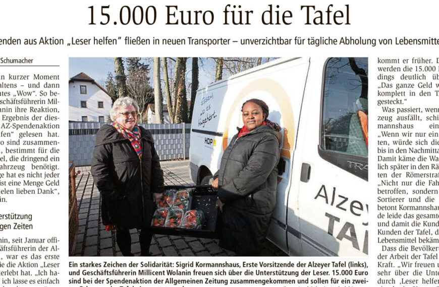 Aktion „Leser helfen“ der Allgemeinen Zeitung endet